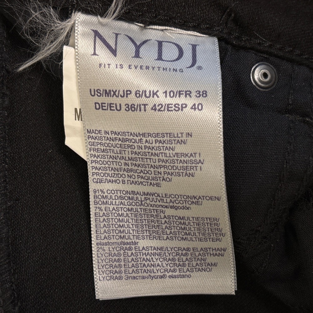 NWT NYDJ Marilyn Straight Leg Jeans Black Women Size 6 Casual Office High Rise - Picture 16 of 16